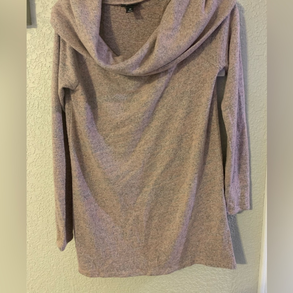 A.N.A. Pink and Grey Cowl Neck Sweater Tunic- XS